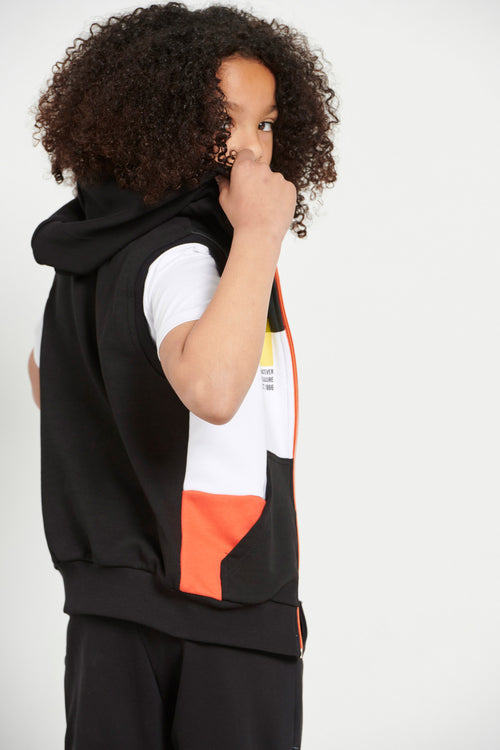 Kid’s "BAUHAUS" hooded vest with zipper for boys