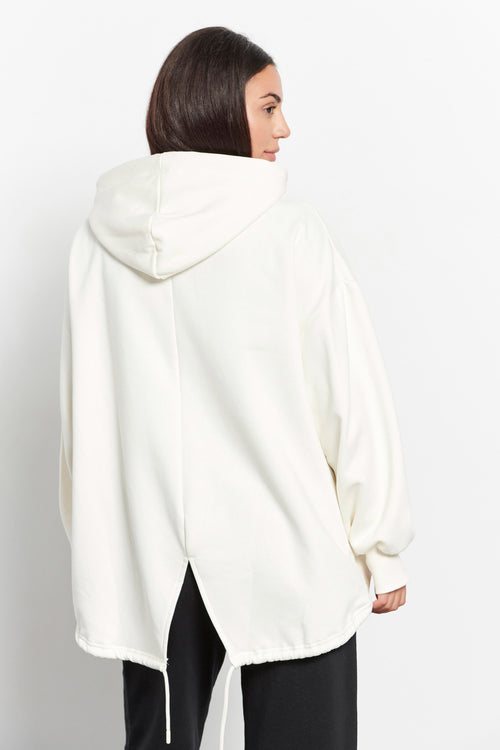 Women long hooded zip sweater Lessismore