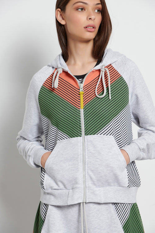 Women’s `BAUHAUS` hooded sweater with zipper