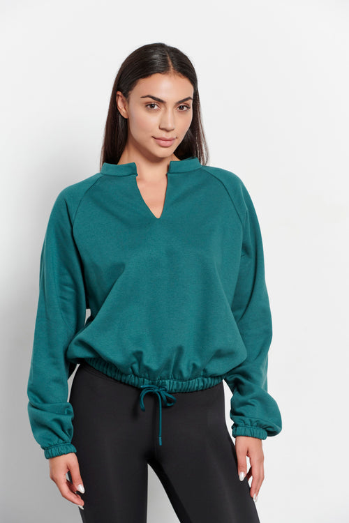 Women cropped long sleeve shirt `Lessismore`