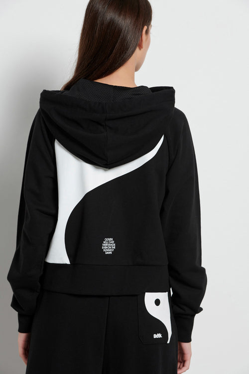 Women’s "YINYANG" hooded sweater with zipper