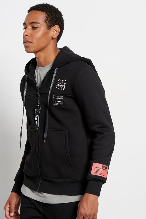 Mens hooded zip sweater SPEAKOUT