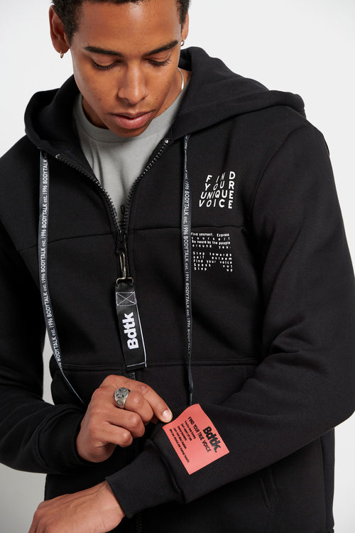 Mens hooded zip sweater SPEAKOUT