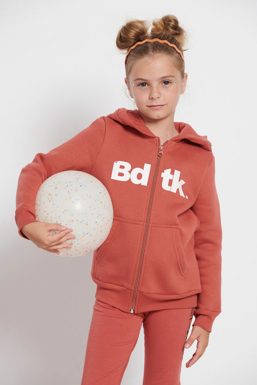 Kids Bdtk hooded zip sweater for girls