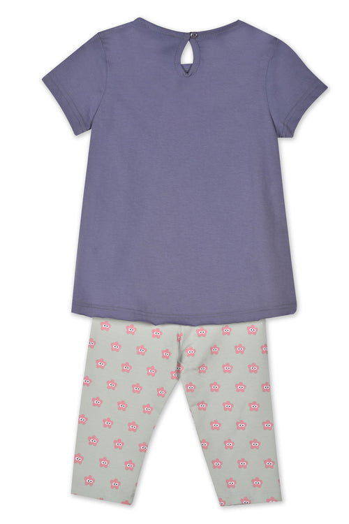 Baby t-shirt leggings and shorts set for girls