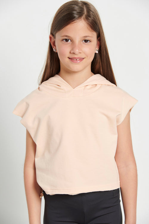 Kids’ "SWEETNESS" hooded crop top for girls