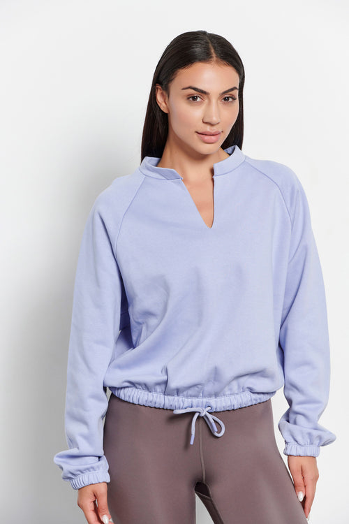 Women cropped long sleeve shirt `Lessismore`