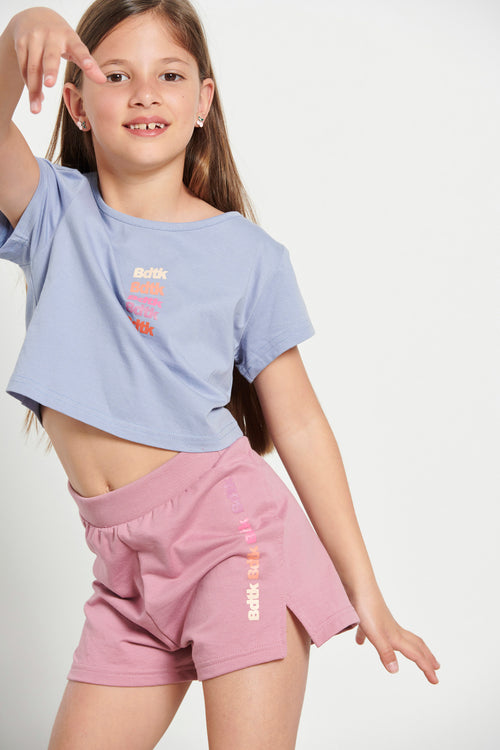 Kids’ cropped t-shirt and shorts set for girls