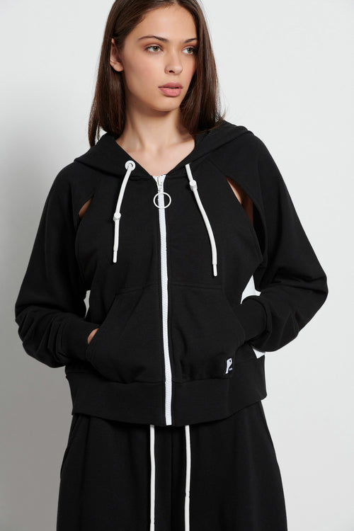 Women’s "YINYANG" hooded sweater with zipper