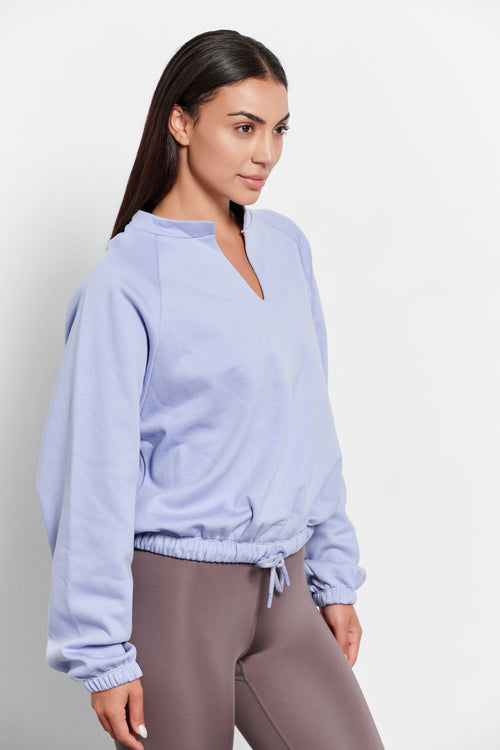 Women cropped long sleeve shirt `Lessismore`