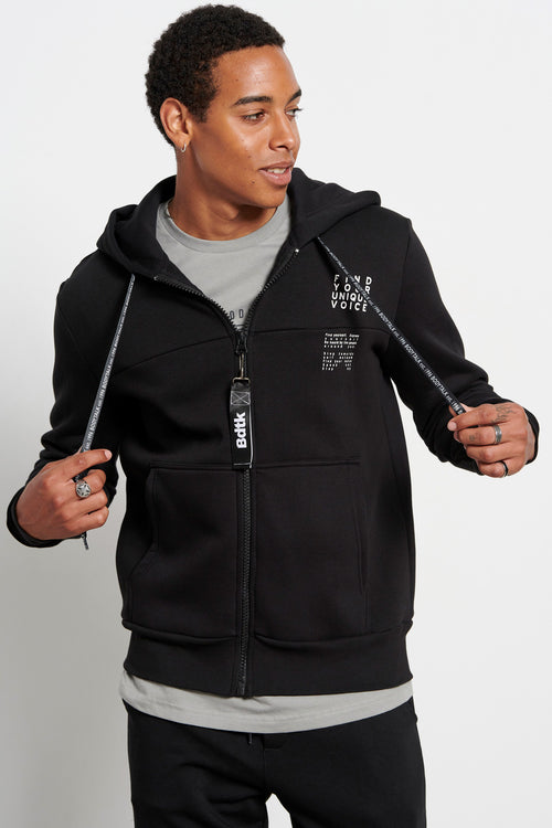 Mens hooded zip sweater SPEAKOUT