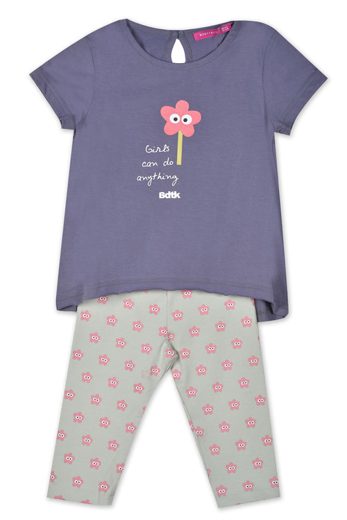 Baby t-shirt leggings and shorts set for girls