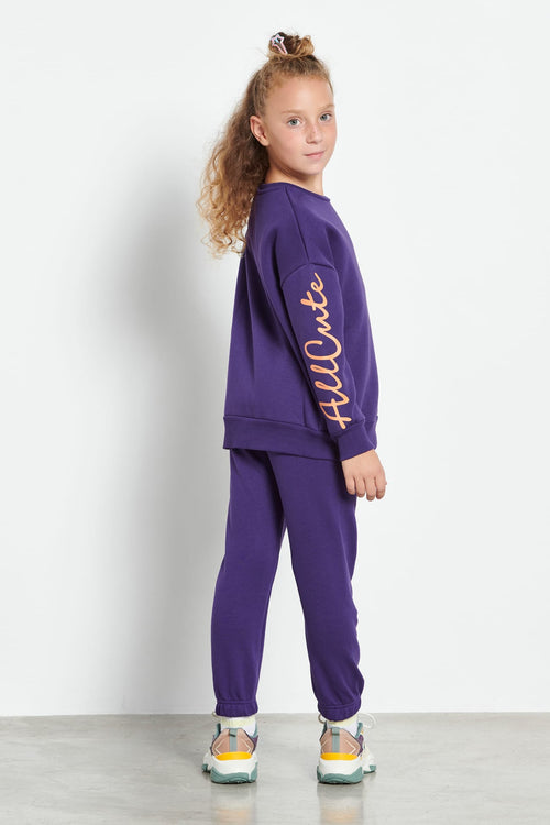 Childrens set with sweatshirt and jogger pants for girls