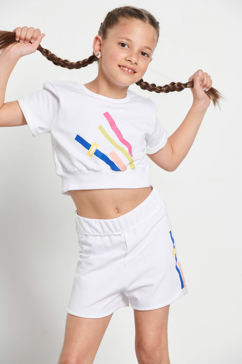 Kid’s "KINESIO" high-waisted shorts for girls